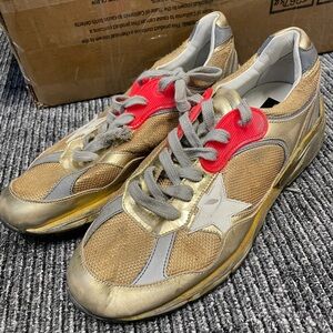 golden goose gold white womens dad star sneakers size 40